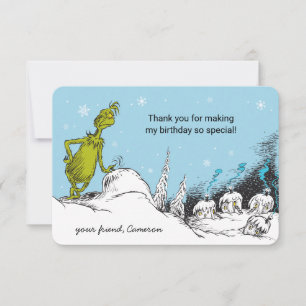 Dr Seuss Grinch hiver Merci d'anniversaire
