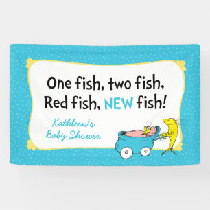 Dr Seuss One Fish - Bannière Baby shower garçon