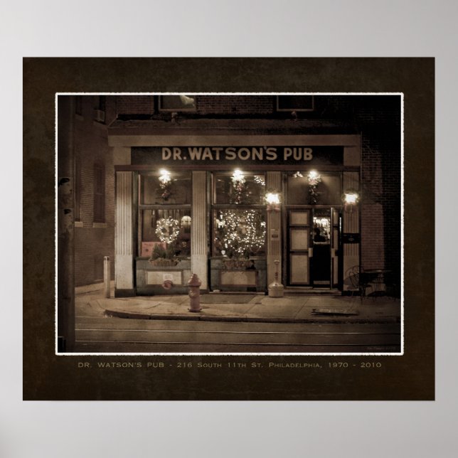Dr Watsons Pub, Philadelphia FAUX POSTER VINTAGE (Devant)