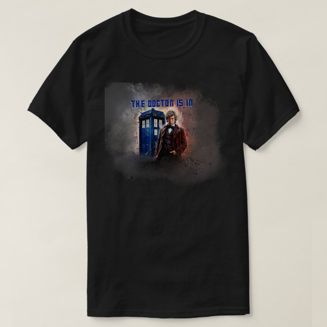 Dr Who le quatrième docteur Tom Baker TShirt (Design devant)
