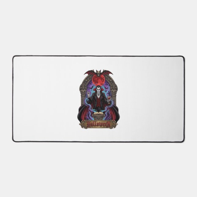 Dracula Halloween Lune Rouge Chauves-souris Crâne_ (Recto)