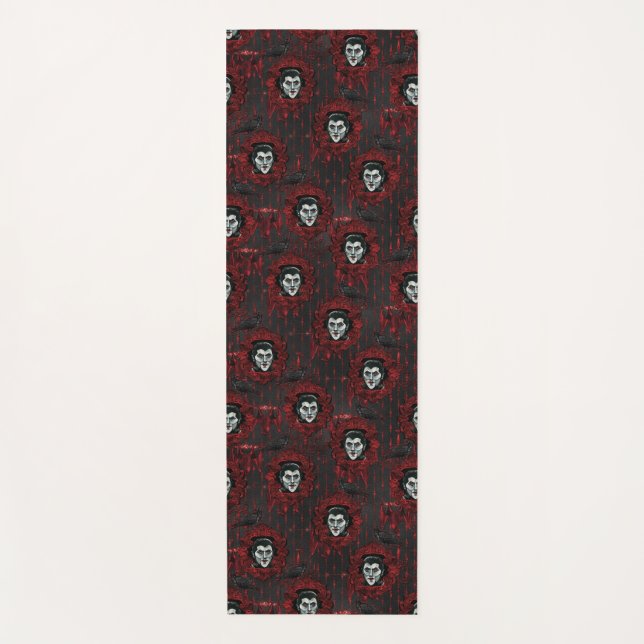 Dracula Vampire Éffrayant Halloween tapis de yoga  (Devant)