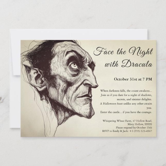 Dracula Vampire Halloween Party Invitation (Devant)