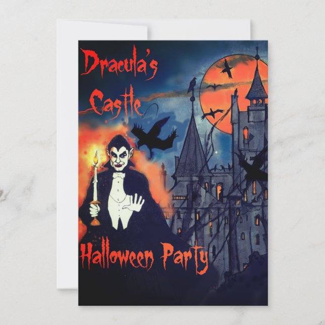 Dracula's Castle Halloween Party Invitation (Devant)