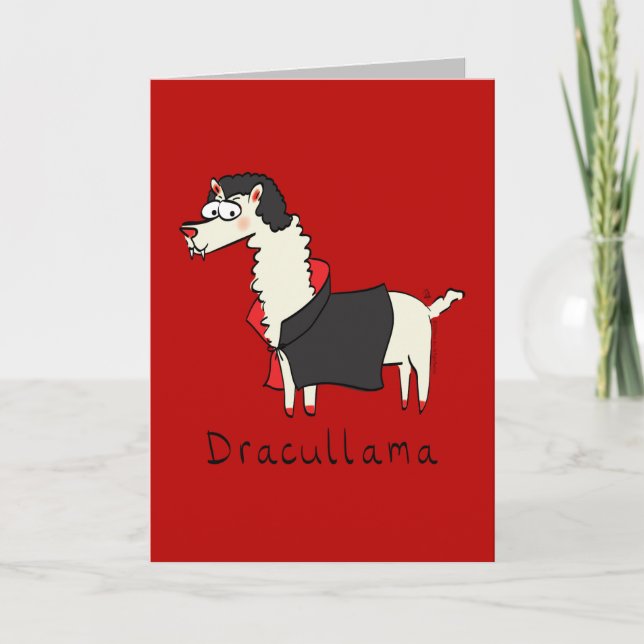 Dracullama - Carte de vœux drôle d'Halloween pour  (Devant)
