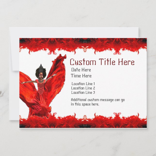 Drag Queen Custom Par ty Invitations (Devant)
