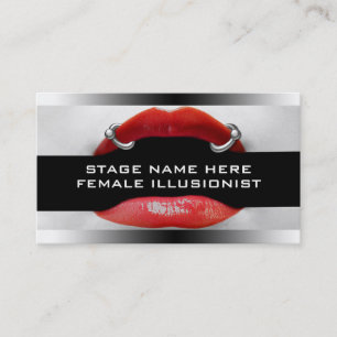 Drag Queen Pierced Red Lips Cartes de visite