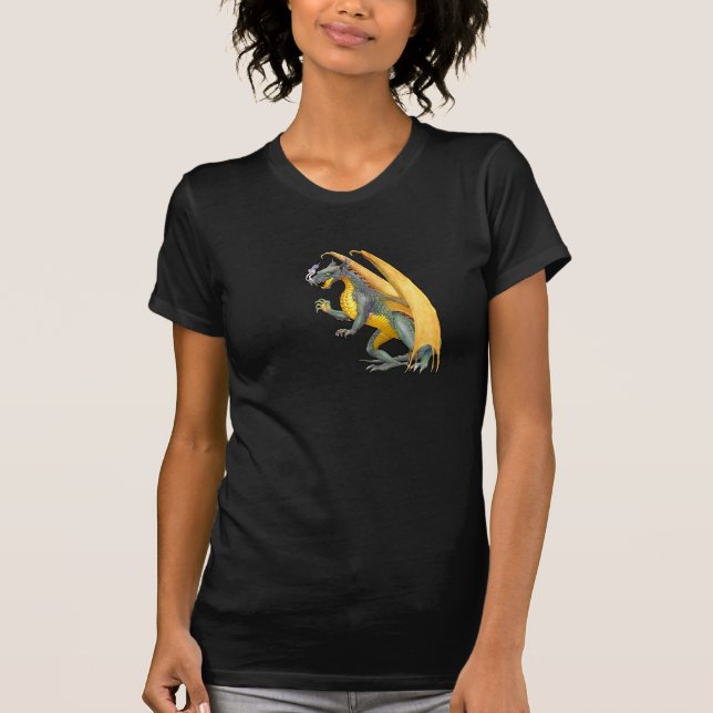 Dragon à respirer feu Dames T-shirt foncé (Devant)