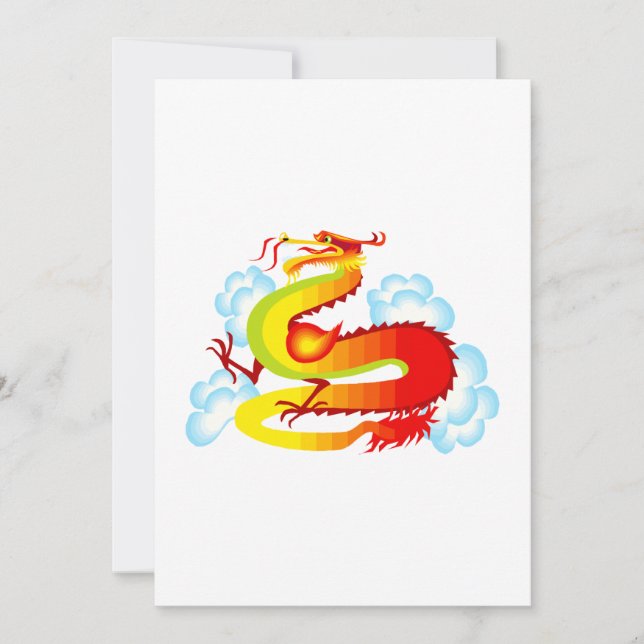 Dragon asiatique dans les nuages (Devant)