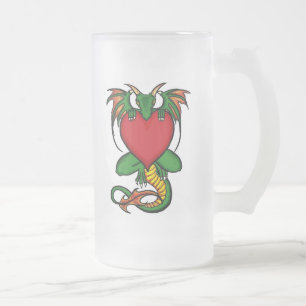 Dragon avec coeur artistique bière gelée tasse
