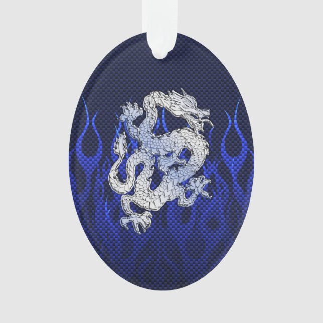 Dragon Bleu dans Chrome Carbon course flammes (devant)