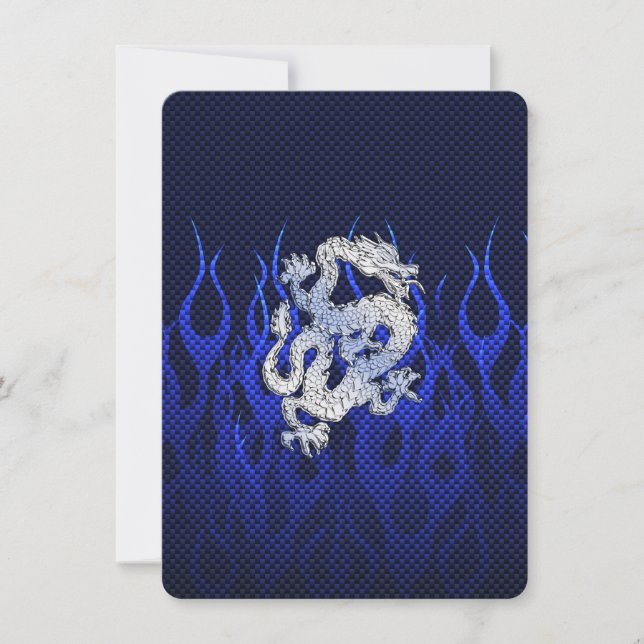 Dragon Bleu dans Chrome Styles de fibre de carbone (Devant)