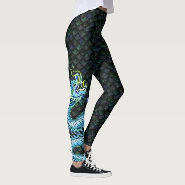 Dragon bleu de Legging de bateau de dragon grand (Droite)