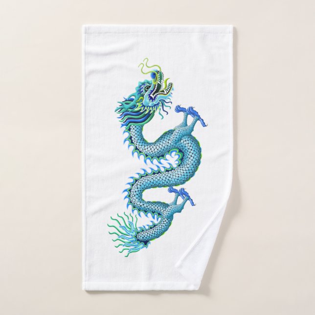 Dragon bleu pour la serviette de canotage de (Serviette à main)