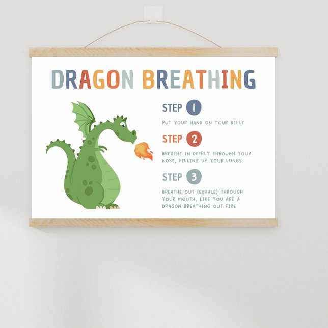 Dragon Brething Strategy Classroom Poster (dragon breathing, breathing strategy, teacher resources, educational resources)