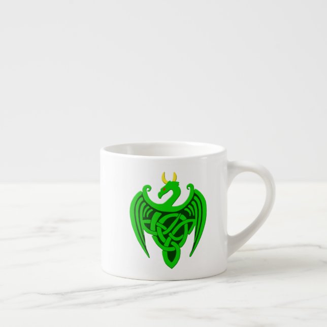Dragon Celtique Vert Espresso Mug (Droite)