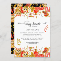 Dragon & Chat Lucky | Invitation baby shower
