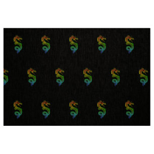 Dragon chinois coloré tissu de lin naturel