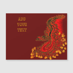 Dragon chinois design rouge et or