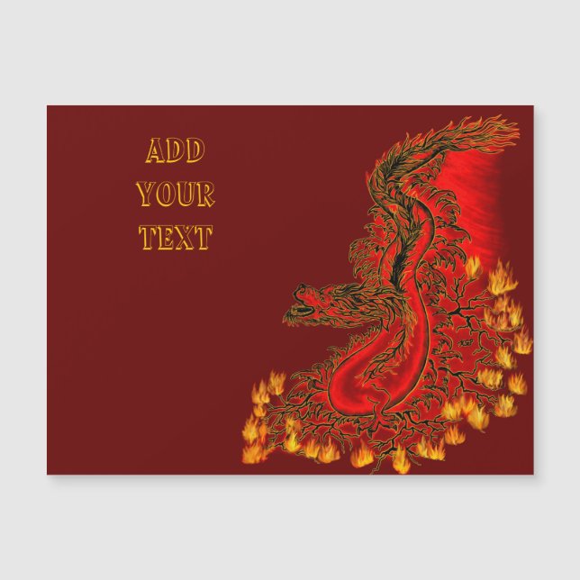 Dragon chinois design rouge et or (Devant)