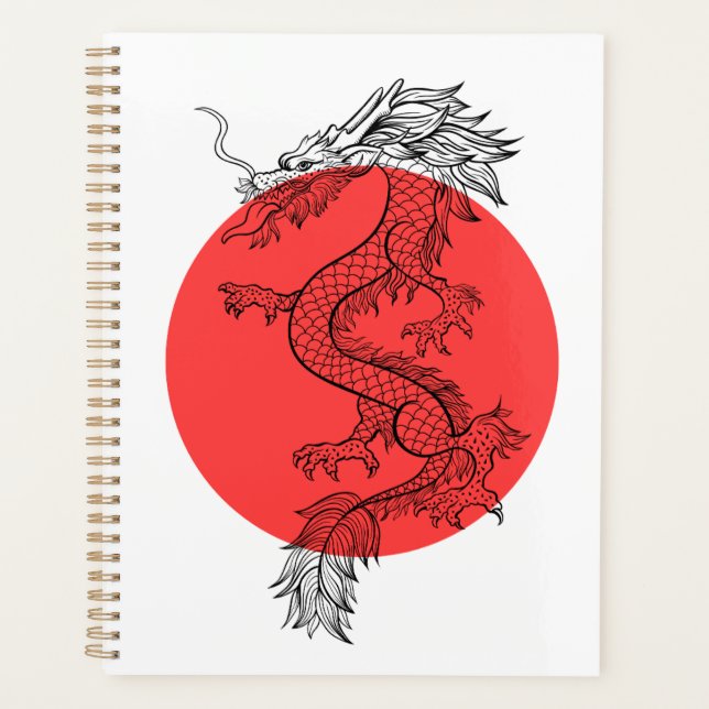 Dragon chinois rouge et blanc (Devant)