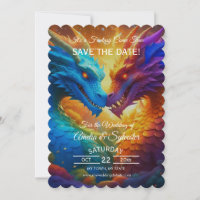 Dragon coloré Enregistrer les cartes de dates