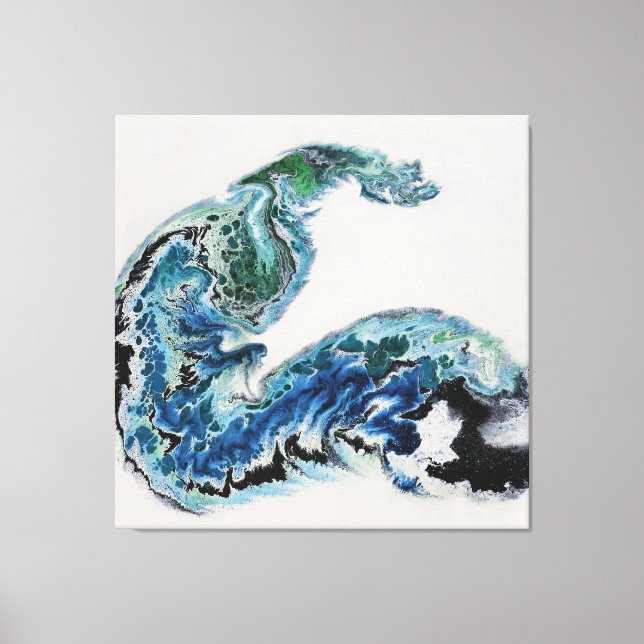 “Dragon dans les Vagues – Toile Énergie Océanique  (Recto)
