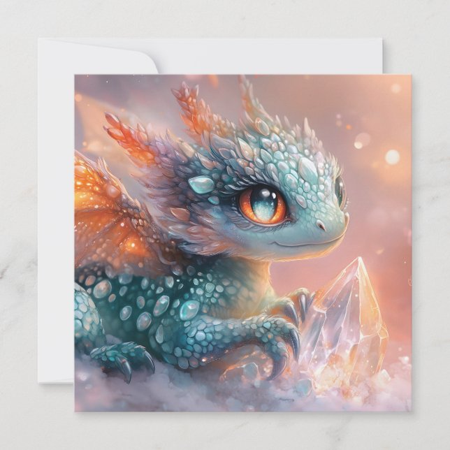 Dragon de bébé adorable avec Gem de cristal : Art  (Devant)