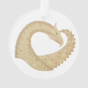 Dragon de coeur de grès sur blanc