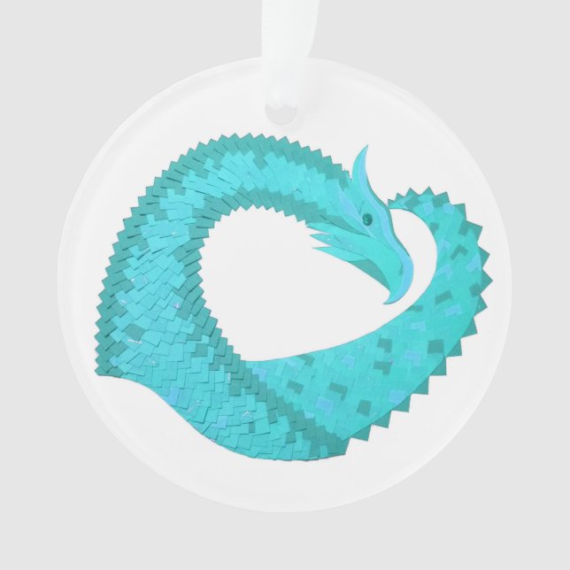 Dragon de coeur du Verdigris en blanc (devant)
