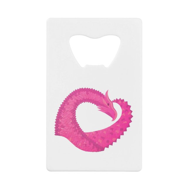 Dragon de coeur rose chaud sur blanc (Devant)