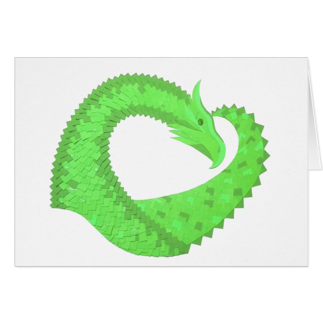 Dragon de coeur vert citron blanc (Devant horizontal)