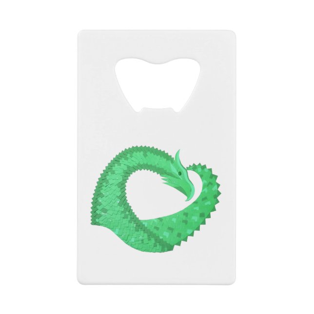 Dragon de coeur vert sur blanc (Devant)