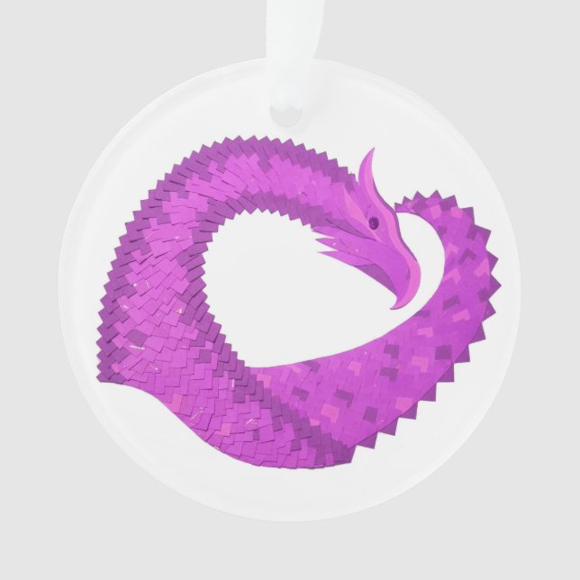 Dragon de coeur violet clair sur blanc (devant)