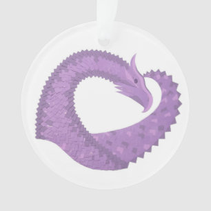 Dragon de coeur violet de lavande blanc