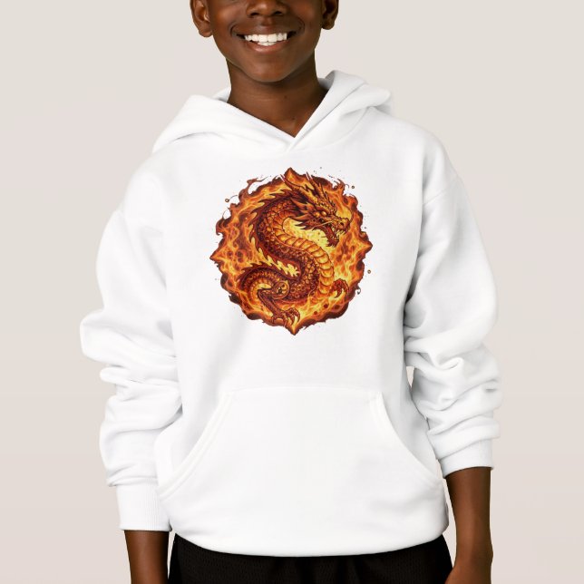Dragon de feu orange ardent Cadeau pour hommes (Devant)