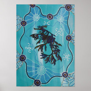 DRAGON DE LA MER EN FEUILLE Impression de la toile