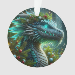 Dragon de Noël Turquoise Magique