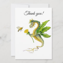 Dragon de pissenlit - carte de remerciements
