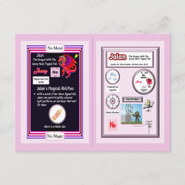 Dragon de table périodique - Carte Neon (Devant)