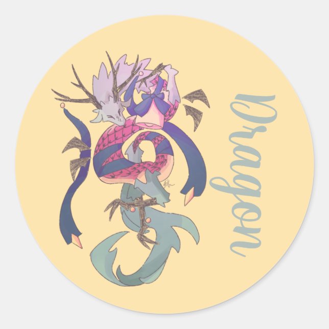 Dragon, dragon autocollant (Devant)