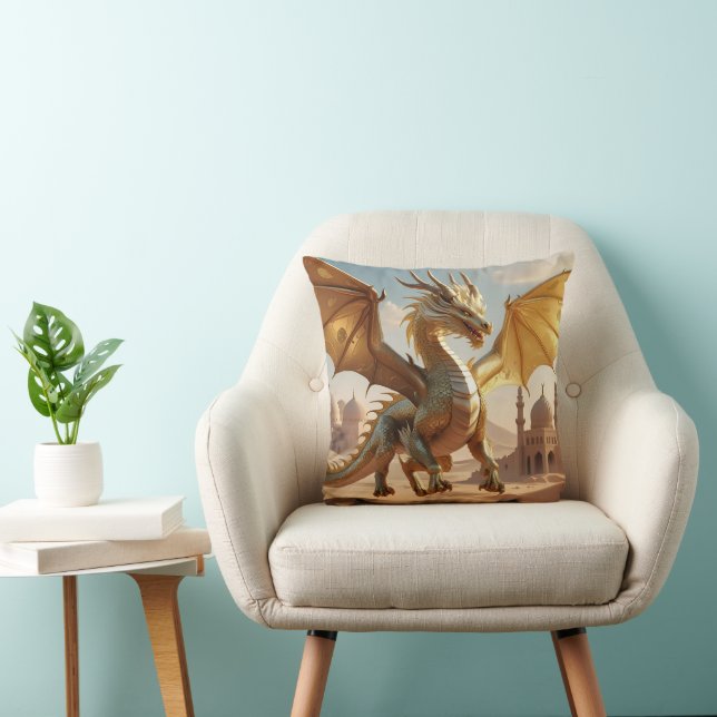 Dragon du désert enchanté - Oreiller à lancer d'Im (Chaise)