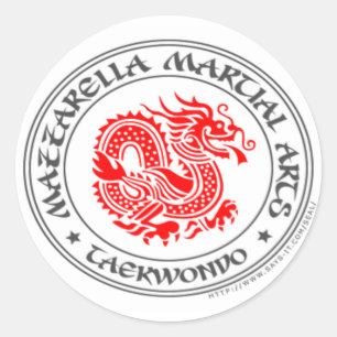 {Dragon du Taekwondo} autocollant rond