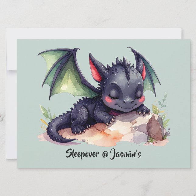 Dragon endormi aux ailes vertes (Devant)