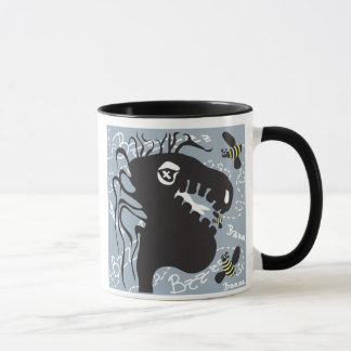 Dragon et abeille 15oz. tasse noire de poignée