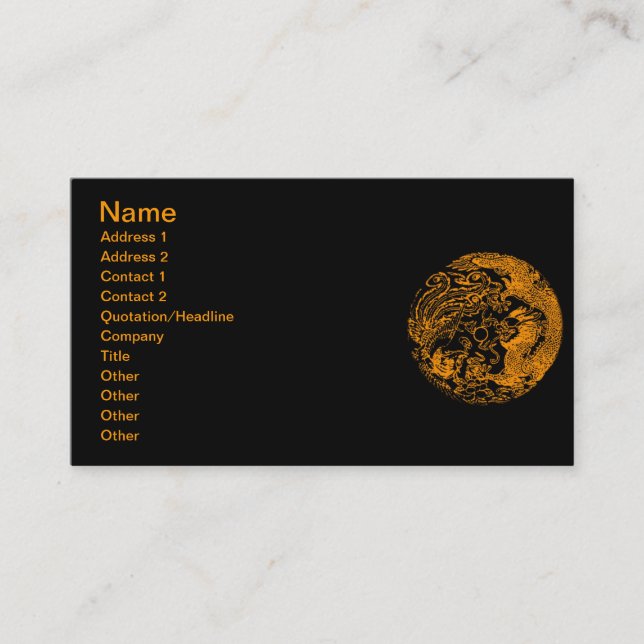 Dragon et Carte de visite Phoenix (Devant)