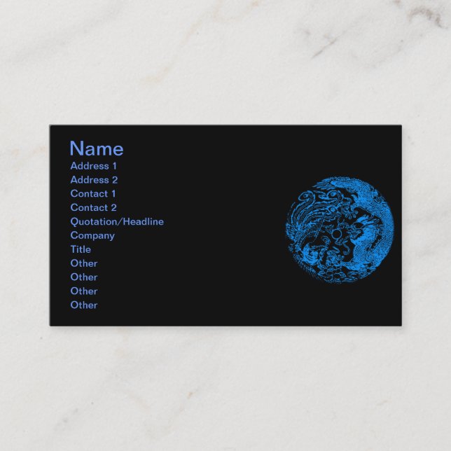 Dragon et Carte de visite Phoenix (Devant)