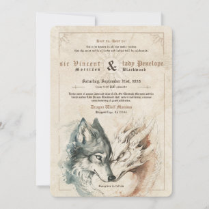 Dragon et Wolf Faire-part de mariage