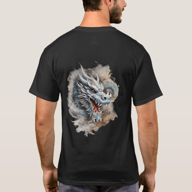 Dragon Ethéal : minimaliste T-shirt Art (Dos)