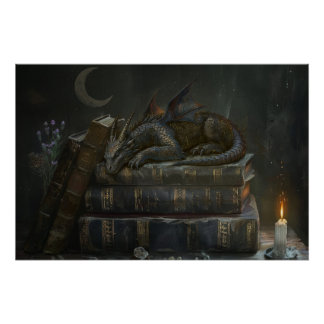 Dragon Fantaisiste sur Livres Art Mural | Académie